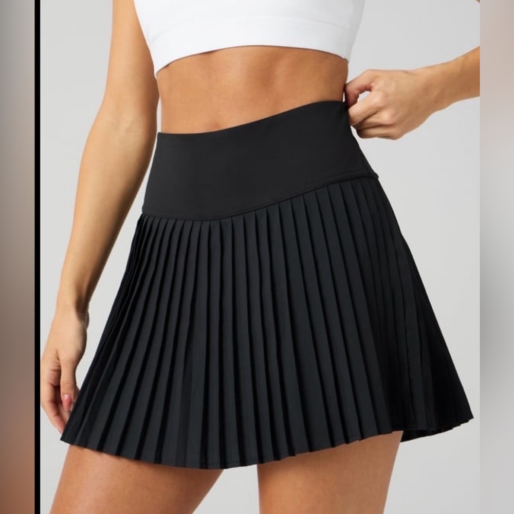 Fabletics Hot Shot Pleated Skirt Classic Mini Black Size Large Tennis Skort
